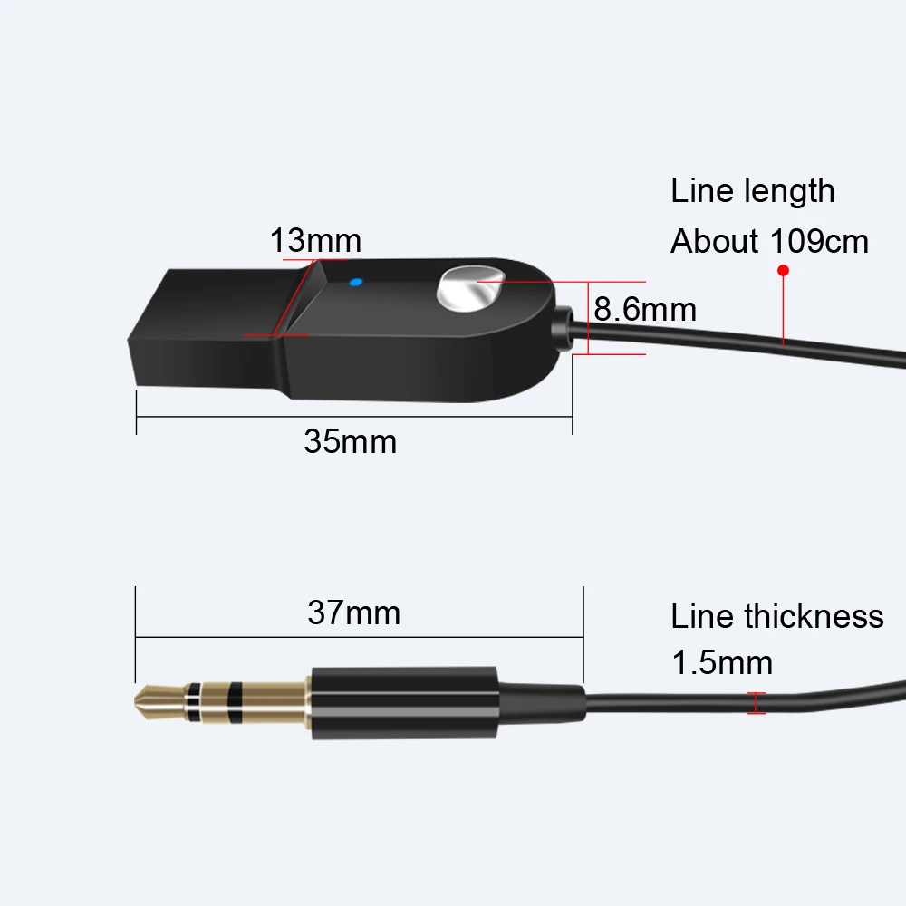 Wireless Bluetooth 5 0 Car Audio Receiver Adapter Handsfree Car Kit AUX USB Bluetooth Music Adapter for Headphone Stereo Speaker