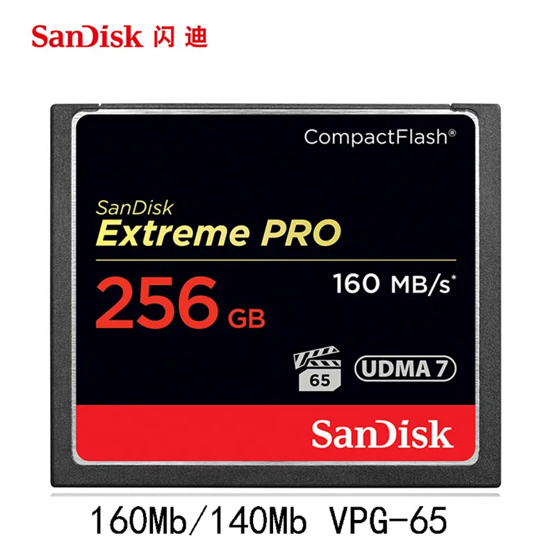 Карта памяти SanDisk Extreme Pro Compact Flash CF объемом 128 ГБ, 32 ГБ, 64 ГБ, 256 ГБ, 160 Мб, 32 ГБ, 64 ГБ, 128 ГБ, флеш-карта, карта памяти Carte Memoire - Емкость: CFXPS-256G