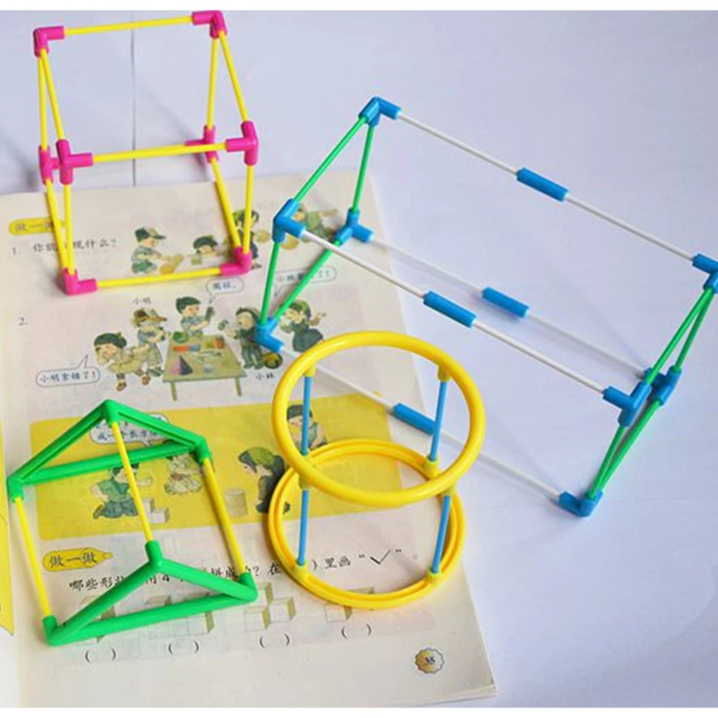 3D Geometric Shape Building Assemble Kit Kids Math Geometry Educational Toy 