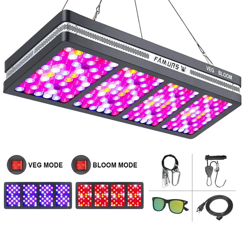 FAMURS led grow light 3000W reflector Triple Chip UV IR for greenhouse