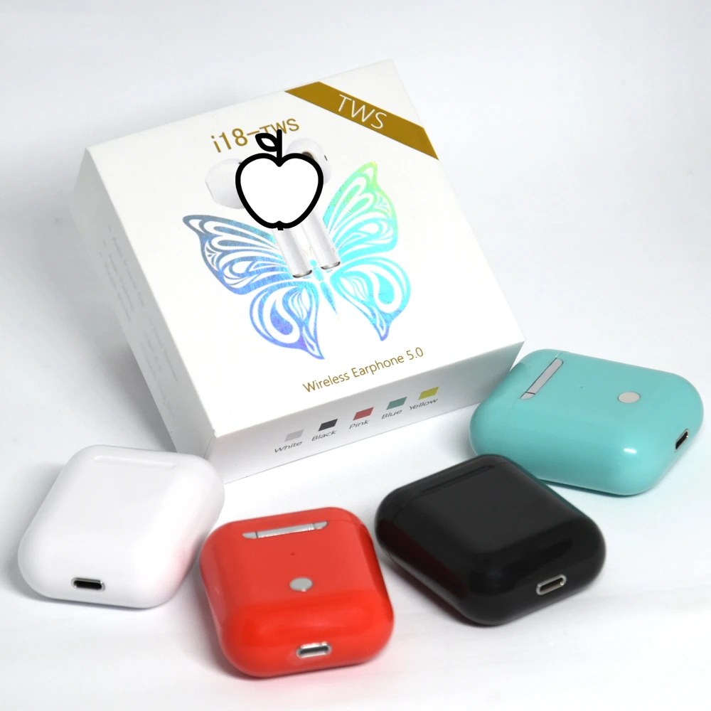 

New Original I18 Tws Touch Mini Bluetooth 5.0 Wireless Pk I20 I10 Tws Lk Te9 1:1 Bluetooth Headphones For All Iphone Android