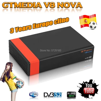 

DVB-S2 Gtmedia V8 NOVA satellite receiver GT Media V8 NOVA with 3 years Europe cline services Built in wifi GTmedia V8 honor