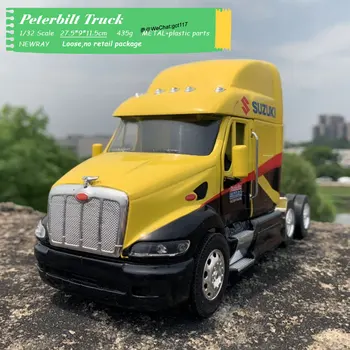 

NEWRAY 1/32 Scale Truck Toys Peterbilt 387 Semi Truck SUZUKI Version 26cm Length Diecast Metal Car Model Toy For Gift,Kids