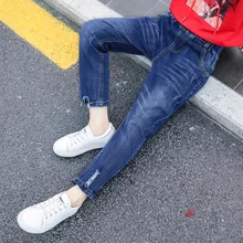 Г. Детские обтягивающие эластичные джинсы в Корейском стиле для больших детей; детская одежда для девочек; сезон осень; стиль; модные брюки