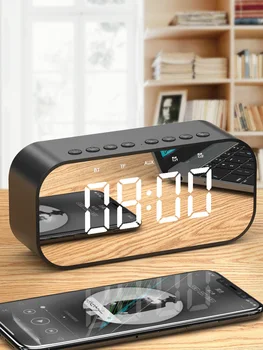 

Bluetooth Snooze LED Clock Alarm Desktop Night Modern Digital Alarm Clock Wake Up Multifunction Wekker Clocks Table Decor JJ60AC