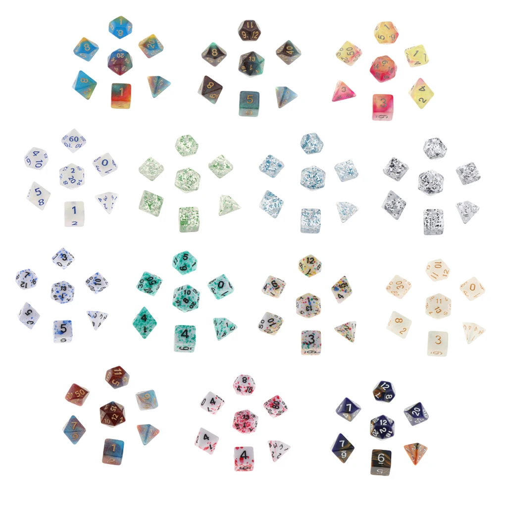 7Pc Multi-sided Dices Set D4-D20 MTG DND RPG Board Game Dice for D&D Roleplaying Party Casino Table Game Toy