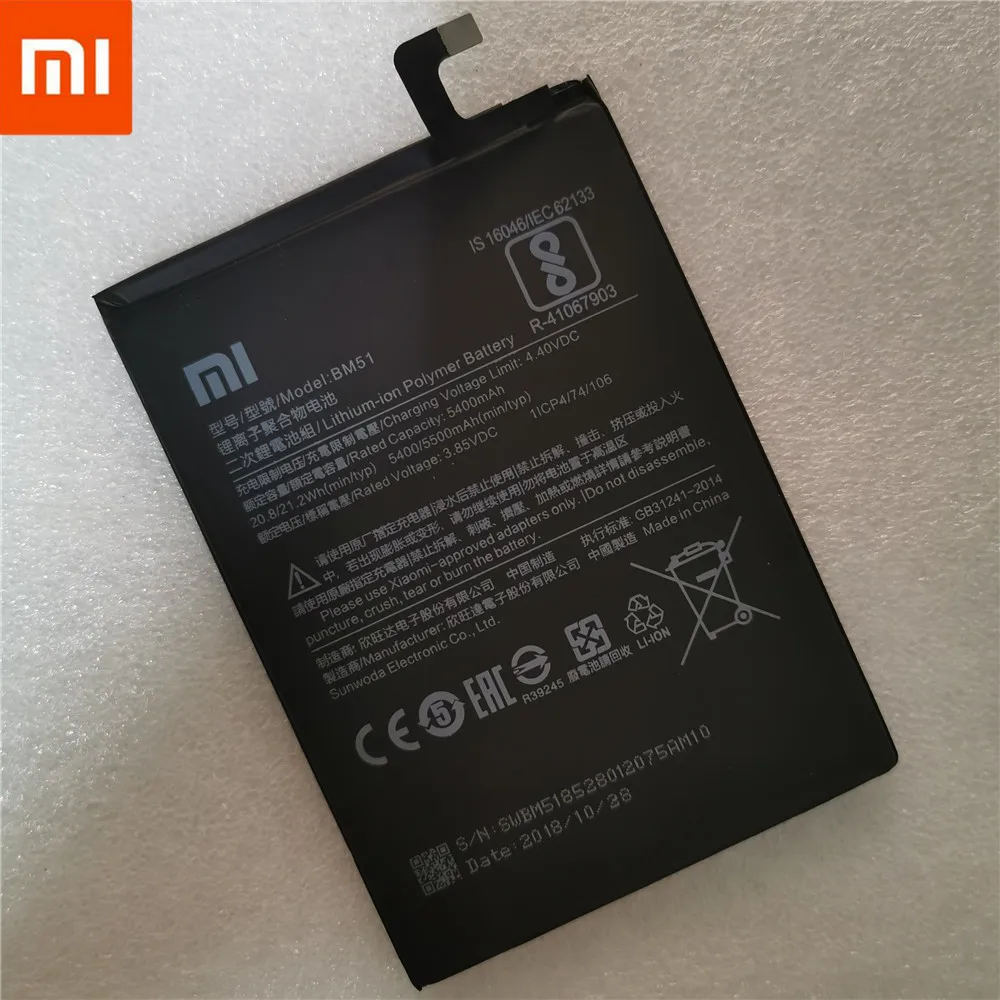 Оригинальная сменная батарея для BM51 Xiaomi mi Max 3 Max3/BM50 mi Max 2 Max2/BM49 mi Max настоящая батарея для телефона+ Инструменты