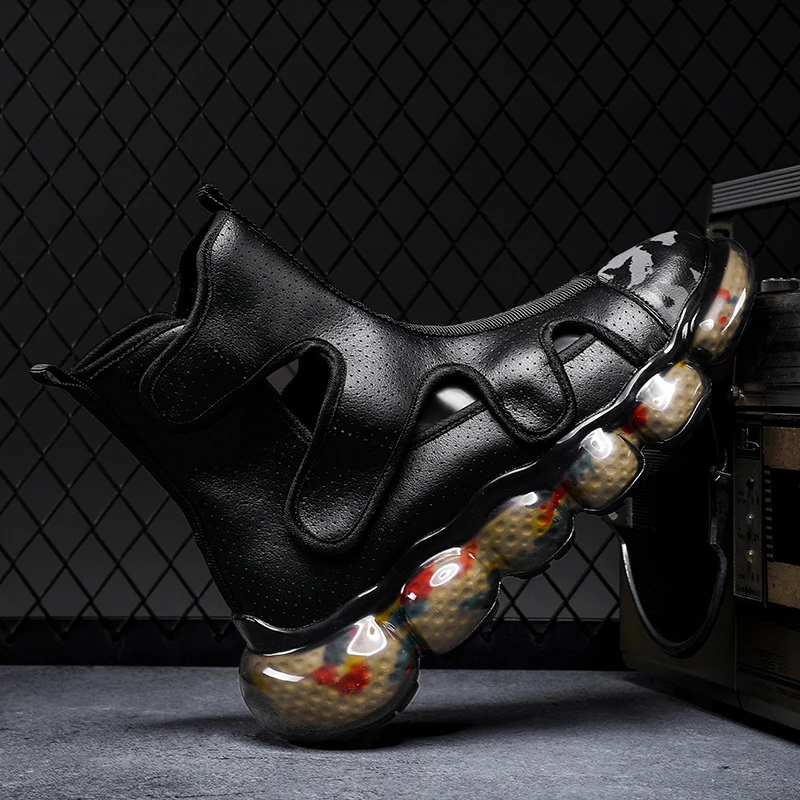 Fashion Men's Sandals Summer Soft Sandals High Quality Microfiber Leather Sandals Outdoor Antiskid Damping Men Roman Sandals