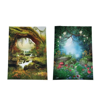 

2Pc 5X7Ft Fairy Tale Vinyl Studio Backdrop Photography Prop Photo Background-Fantasy Forest