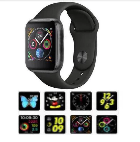 

NEW 44mm size 1:1 Smart Watch IWO 8 Alloy matte case similar series 4 Heart Rate Smartwatch SIRI For iOS Android PK IWO 5 6 Gift