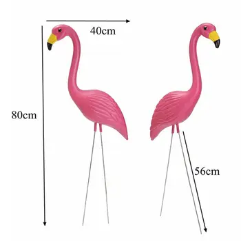

2Pcs Plastic Simulation Flamingo Garden Decoration Flamingo Head-Up Models