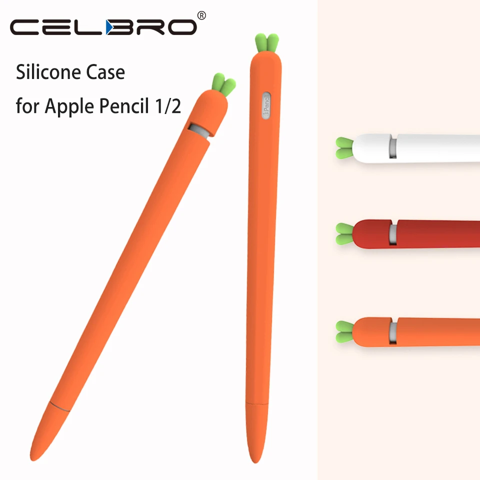 Cute Carrot Silicone Case For Apple Pencil 1 2 Cases For Ipad Protective Cover Tablet Touch Pen Stylus Sleeve Funda Accessories Tablet Touch Pens Aliexpress