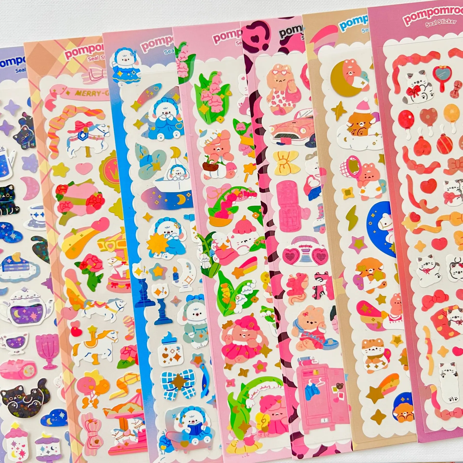 Set 16 Fogli Adesivi Carini Coreani NICENEEDED – Adesivi Decorativi Per Scrapbooking, Album, Biglietti, Ecologici - 2
