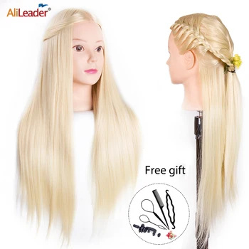 

Alileader 65Cm Long Hair Training Head Training Head Hair Practice Barber Hairdressing Mannequin Head Practice Perming Hairs