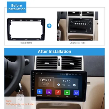 

Harfey OEM style car radio frame Fascia Panel Install Dash Bezel Trim Mount Kit 9 inch For PEUGEOT 307 2001-2008 No gap 2din
