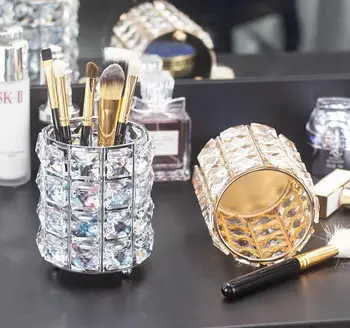 

20PCS New Metal Makeup Brush Storage Tube Eyebrow Pencil Makeup Organizer Bead Crystal Jewelry Storage Box
