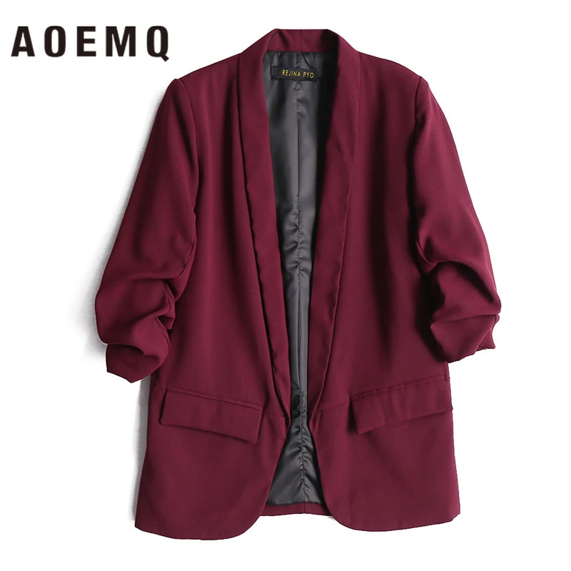 AOEMQ, женские осенние куртки, глубокий цвет, с карманами, пальто для девушек, офисная одежда, открытая стежка, для зрелых, для холодного сезона, пальто, верхняя одежда, одежда