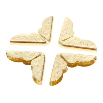 

100pcs Corners Decorative Metal Corner Brackets For Books Scrapbooking Photo Albums Menus Corner Protectors Crafts DIY Golden