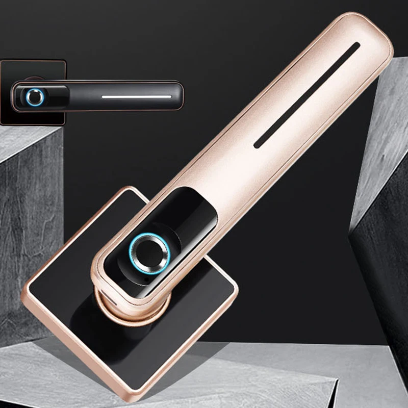 Smart Home Interior Bedroom Wooden Door Fingerprint Lock USB& Battery Charging