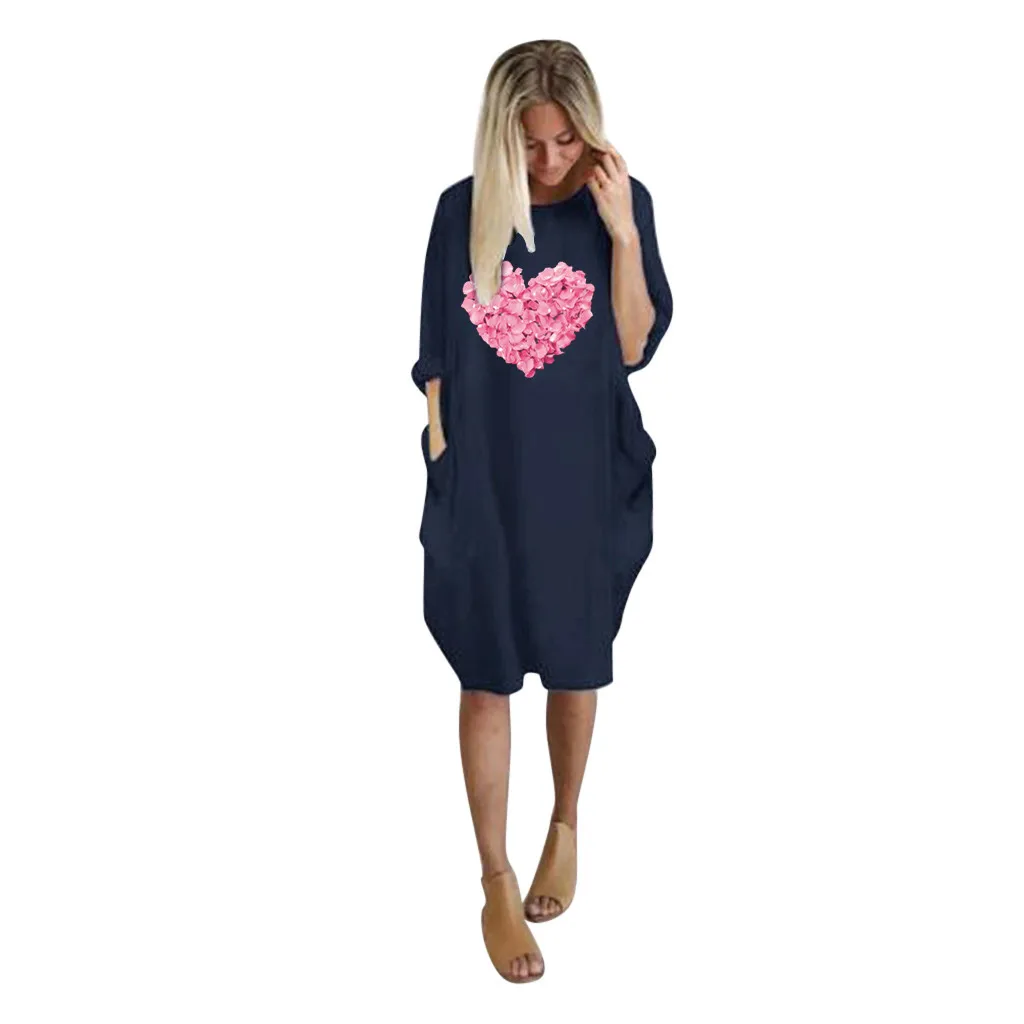 

Feitong Streetwear Womens Dresses Ladies Oversized Baggy Long Sleeve Jurken Pocket Pullover Knee-Length Winter Autumn Sukienka