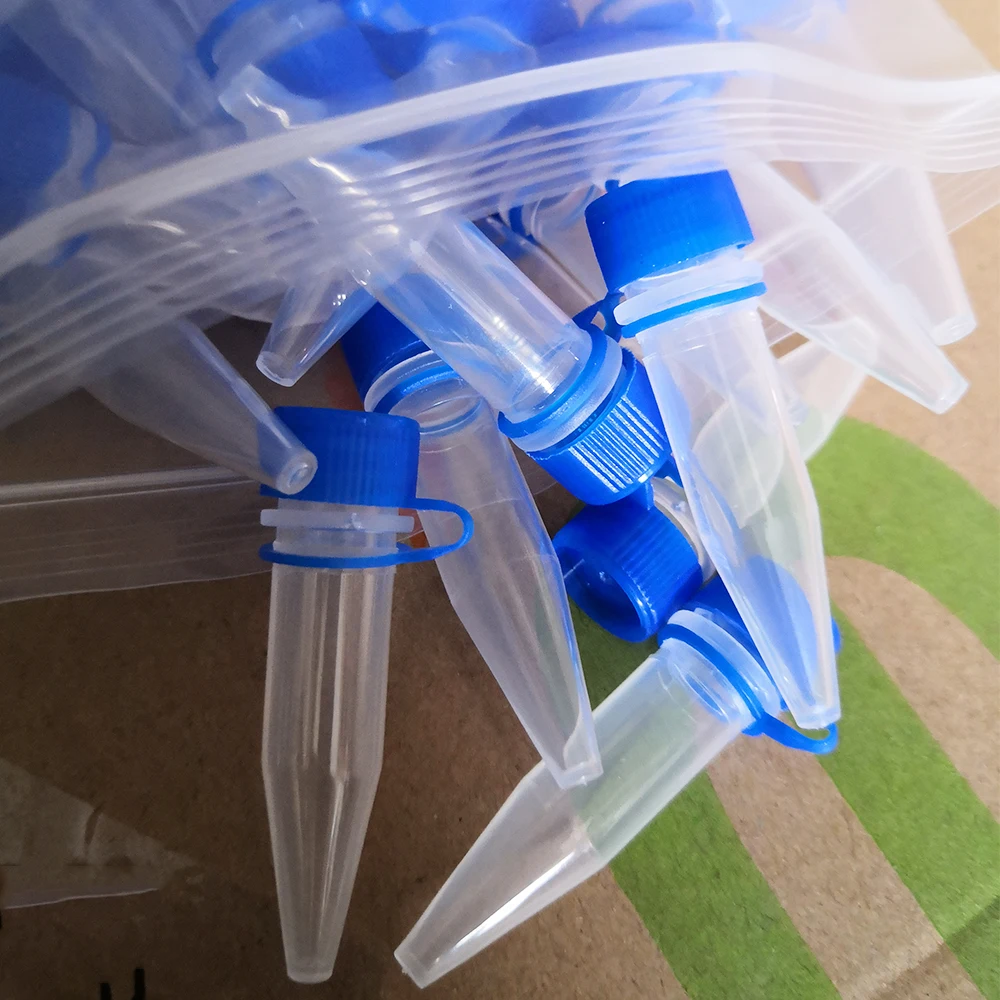 100pcs , 1.5ml Screw Cap Skirted Centrifuge Tube for Lab Experiment Plastic Centrifugal Freezing Tube