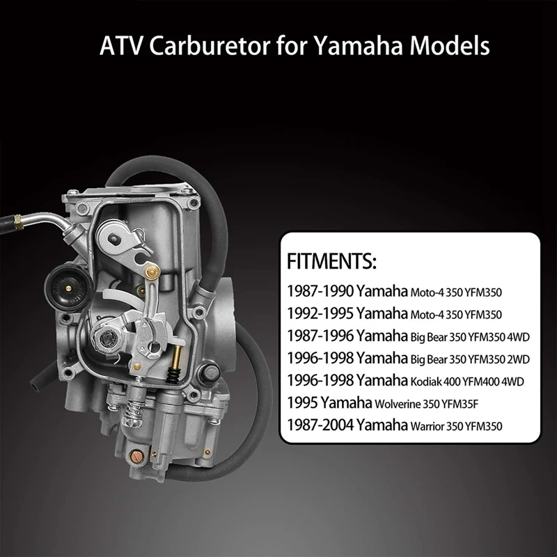 Карбюратор для ATV Yamaha 1987-1990& 1992-1995 Moto-4 350 YFM350, 1987-2004 воин 350 YFM350, 1996-1998 Кадьяк 400 YFM40
