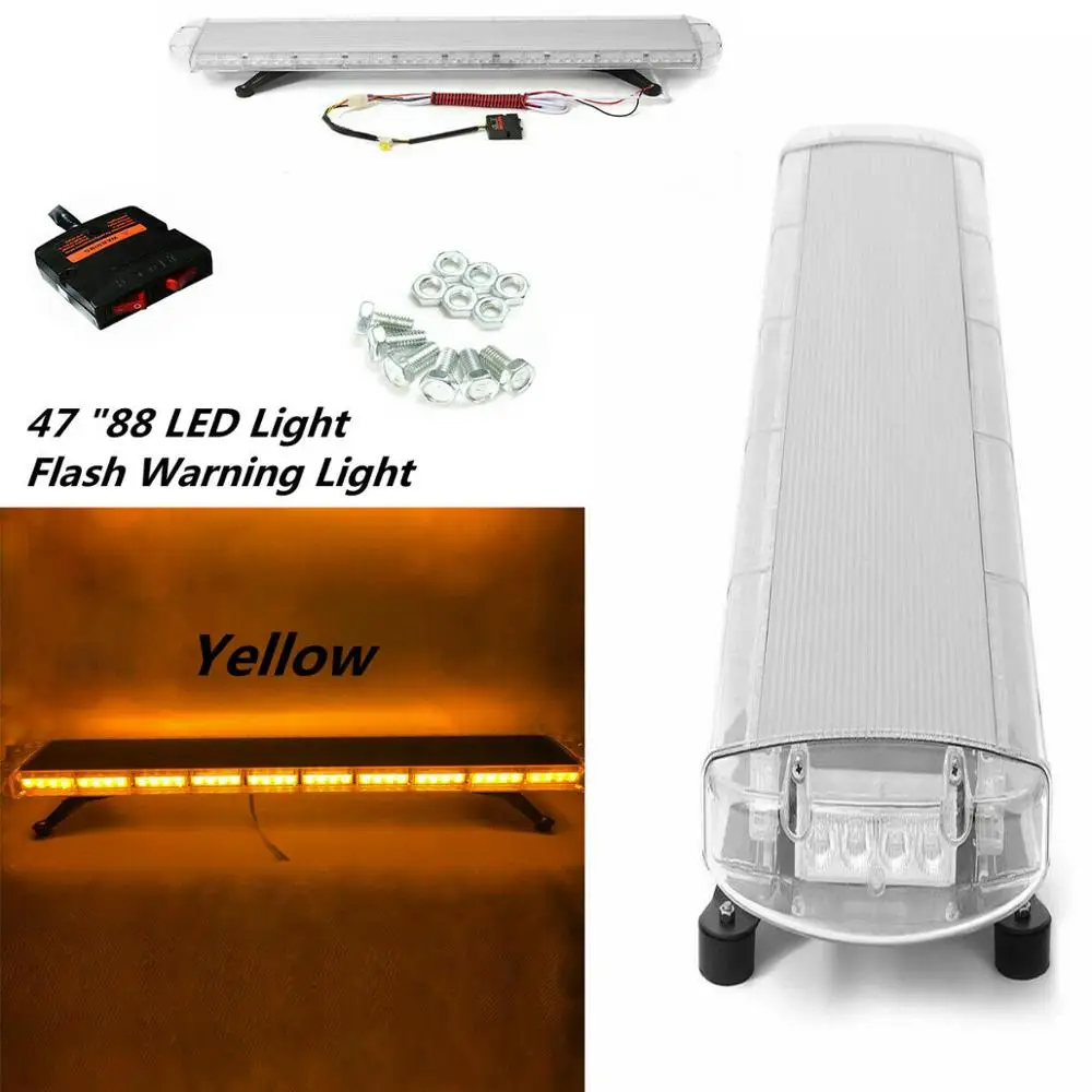 

Yellow Amber 88 led Emergency Warning Strobe Light Bar Roof Top Law Enforcement Hazard Flashing LED For Tow Truck Vehicle