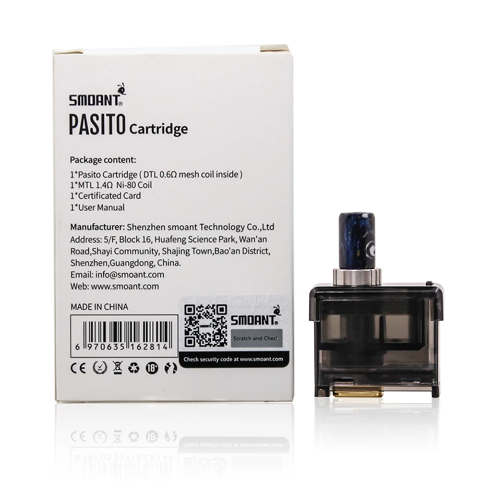 Оригинальный обслуживаемый распылитель Smoant Pasito POD 3 бак для мл катушка DTL 0.6 Ом/MTL 1 4