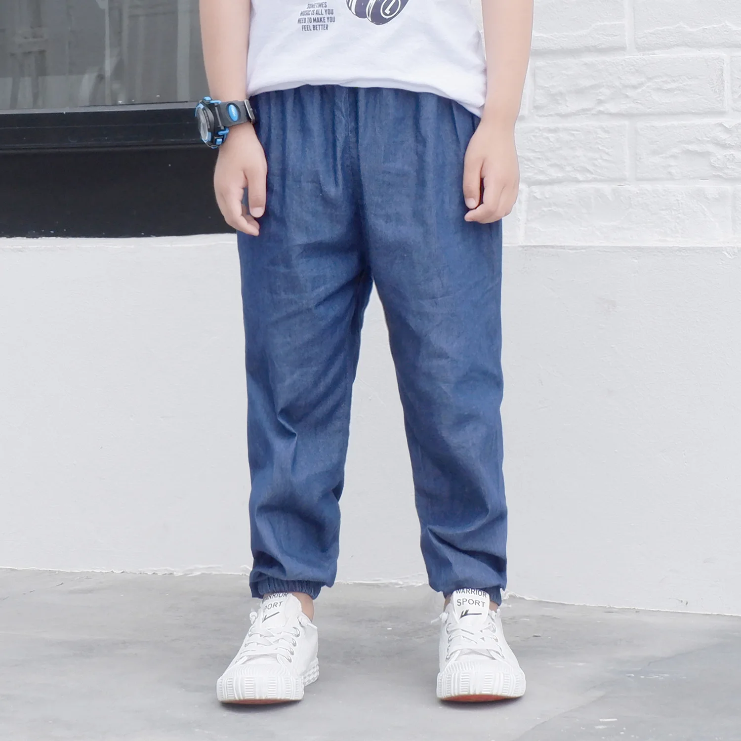 

One up Brother 2019 Summer New Style Cowboy Loose-Fit Beam Leg Thin Anti Mosquito Pants Men And Women Baby Crawler