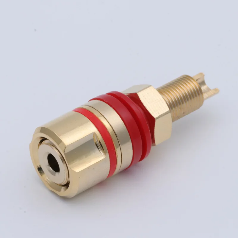 Banana Plug Connector 2PCS Gold-plated Binding Post Banana Socket 4mm Amplifier Speaker Terminals Non-magnetic