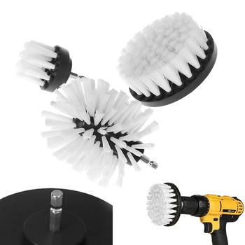 

High Quality White Electric Floor Cleaning Brush Drill Power Tool Removing Stubborn Stain Medium Stiffness Nylon Power Brush