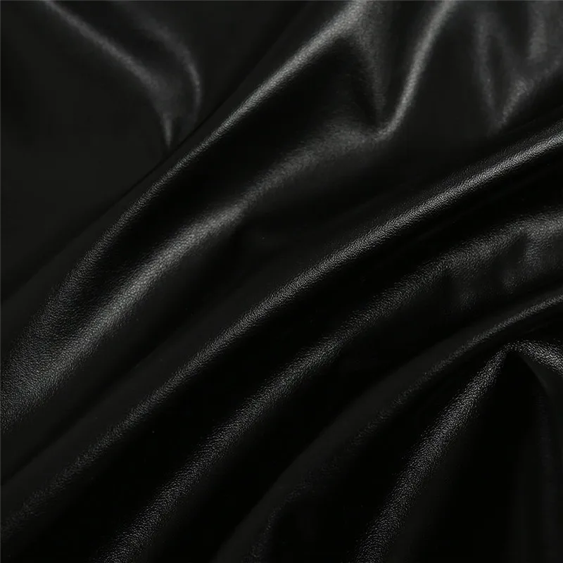 ANJAMANOR, черное облегающее Бандажное платье из искусственной кожи, Сексуальные вечерние платья для ночного клуба, осенне-зимнее женское мини-платье без бретелек, D55-AB26