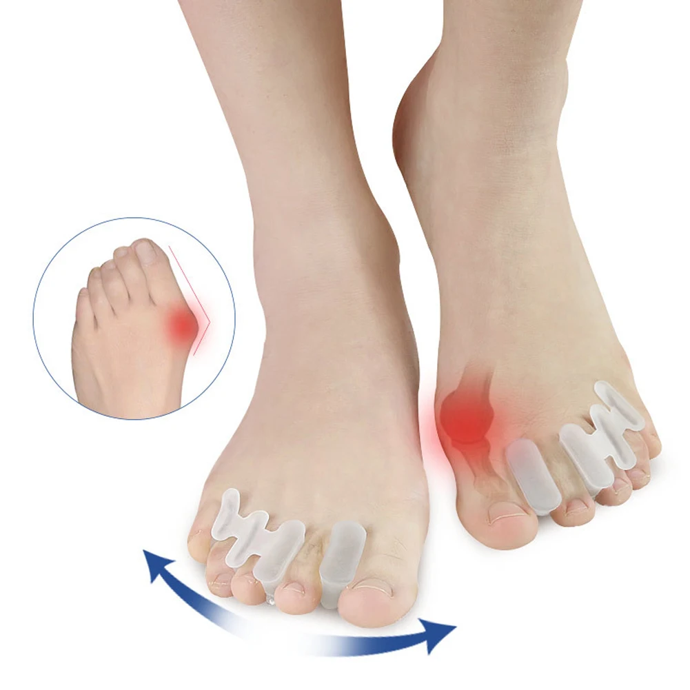 1Pair Toe Separator Hallux Valgus Bunion Corrector Orthotics Feet Bone Thumb Adjuster Correction Pedicure Straightener Foot Care