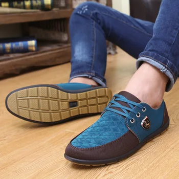 

2020 Shoes Men Flats Canvas Lacing Shoes Breathable Men Casual Shoes Fashion Sneakers Men Loafers Wholesale Men 39 S Shoes