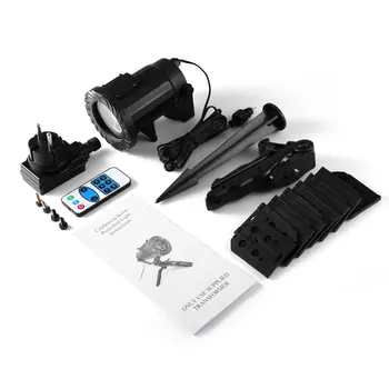 

LED Landscape Projector Lights RF RC Spotlight Rotating Projection Light with 15 pcs Pattern Lens for Christmas Party Decor