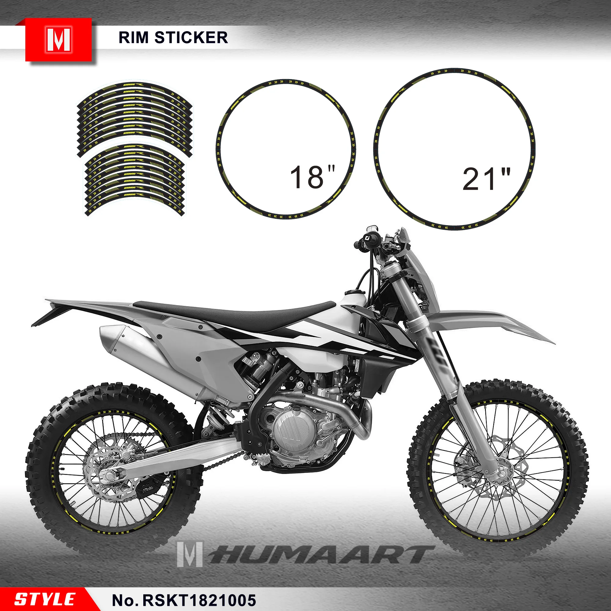 Supermoto Wheel Rim Stickers Decals 21" 19" 17" Husaberg Enduro Motocross 