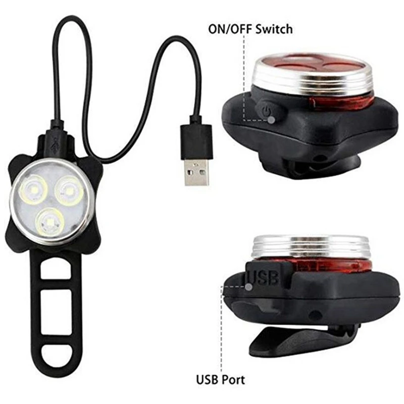 BMDT-2 шт. зарядка через usb задний фонарь для велосипеда с возможностью светильник светодиодный велосипед задний светильник велосипед передний светильник MTB дорожный Велоспорт вспышки света светильник велосипеда светильник комплект