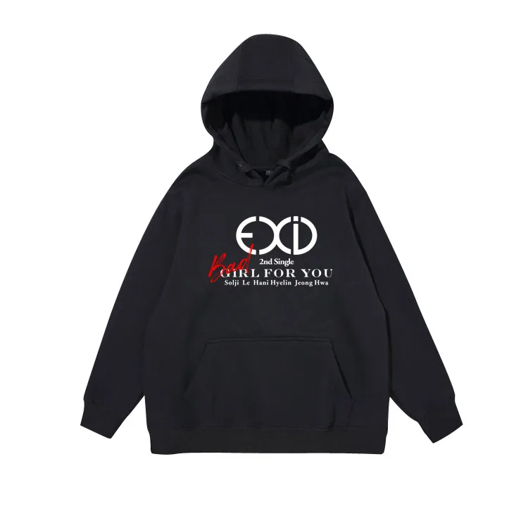 Kpop exid bad girl for you альбом одинаковые все названия членов печати толстовки модные унисекс флис/тонкий пуловер Толстовка