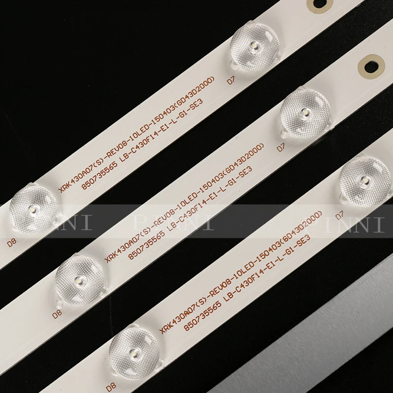 US $21.60 LED Backlight Strip 10 Lamp For Changhong 43 TV LED43D7200I SVJ430A07 Rev07 R L Type LBC430F14E1LG1SE1 SE2 LB43006