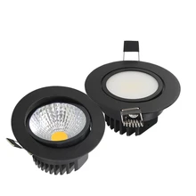 3 Вт, 5 Вт, 7 Вт, 9 Вт, светодиодный светильник, черный корпус, с регулируемой яркостью, точечный cob, 110 В, 220 В, светильник, встраиваемый светильник, s, внутренний светильник