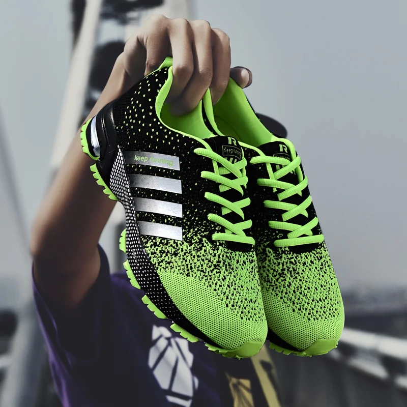 

Cheap Men Sports Sneakers Shoes 2018 Breathable Men's Running Shoes Red Lightweight Sneakers Woman Comfortable Athletic Footwear