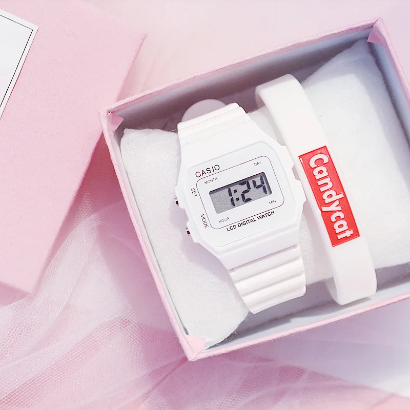 

Explosion Children's Small Square Table Watch Silicone Strap Sports Digital Wristwatch Kid's Birthday Gift