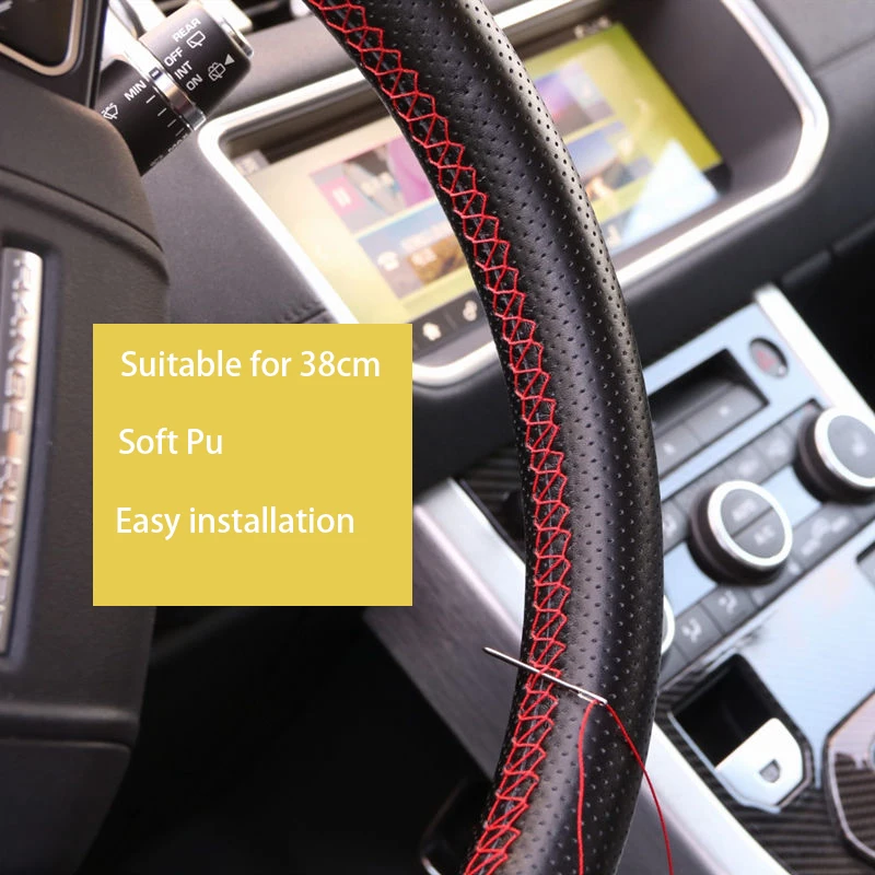 Car Steering Wheel Braid Cover Soft Texture Car Covers With Needles And Thread Artificial Leather Styling Covers steering wheel cover