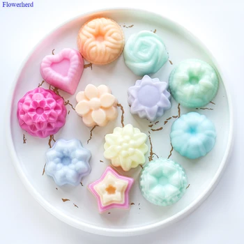 

Classic Food Grade DIY Handmade Soap Silicone Mold 12 Hole Combination Flower Mold Silicone Mold Cake Decors Chocolate Mold
