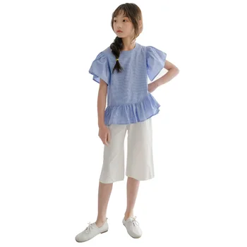 

back to school outfits age for 4 - 16 yrs teenage girls striped t-shirts+white pants 2pcs sets 2020 new summer children clothes