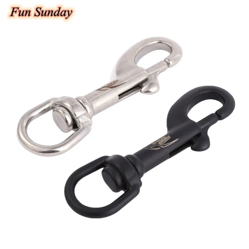 95mm 316 Stainless Steel Bolt Snap Hook Single Spring End Scuba Diving Clip 