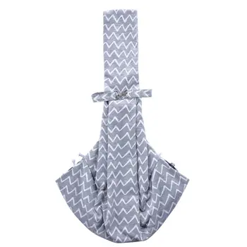 

2020 Fashion Gray Wave Pattern Double Circle Adjustment Pet Bag Shoulder Slung Double-Sided Portable Outing Package 45x75cm