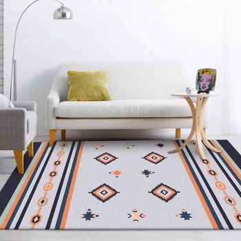 

Retro Morocco Carpet Bedroom Living Room Area Rugs Parlor Sofa Tea Table Mat Study Floor Mat Children Play Game Non-Slip Carpets