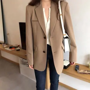 

Spring And Autumn Korean Version Of The Chic Small Blazer Female British Style Long Loose Casual Suit Jacket 2020