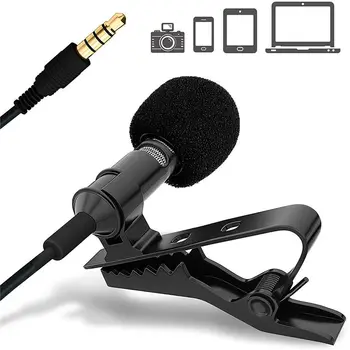 

Mini 3.5mm Jack Hands-free Lavalier Tie Clip Microphones for Mobile Phone Speaking in Lecture 1.5m Clip Vocal Audio Lapel Mic